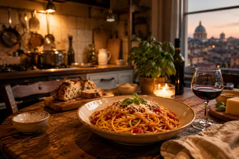 Home-cooked pasta night, Rome